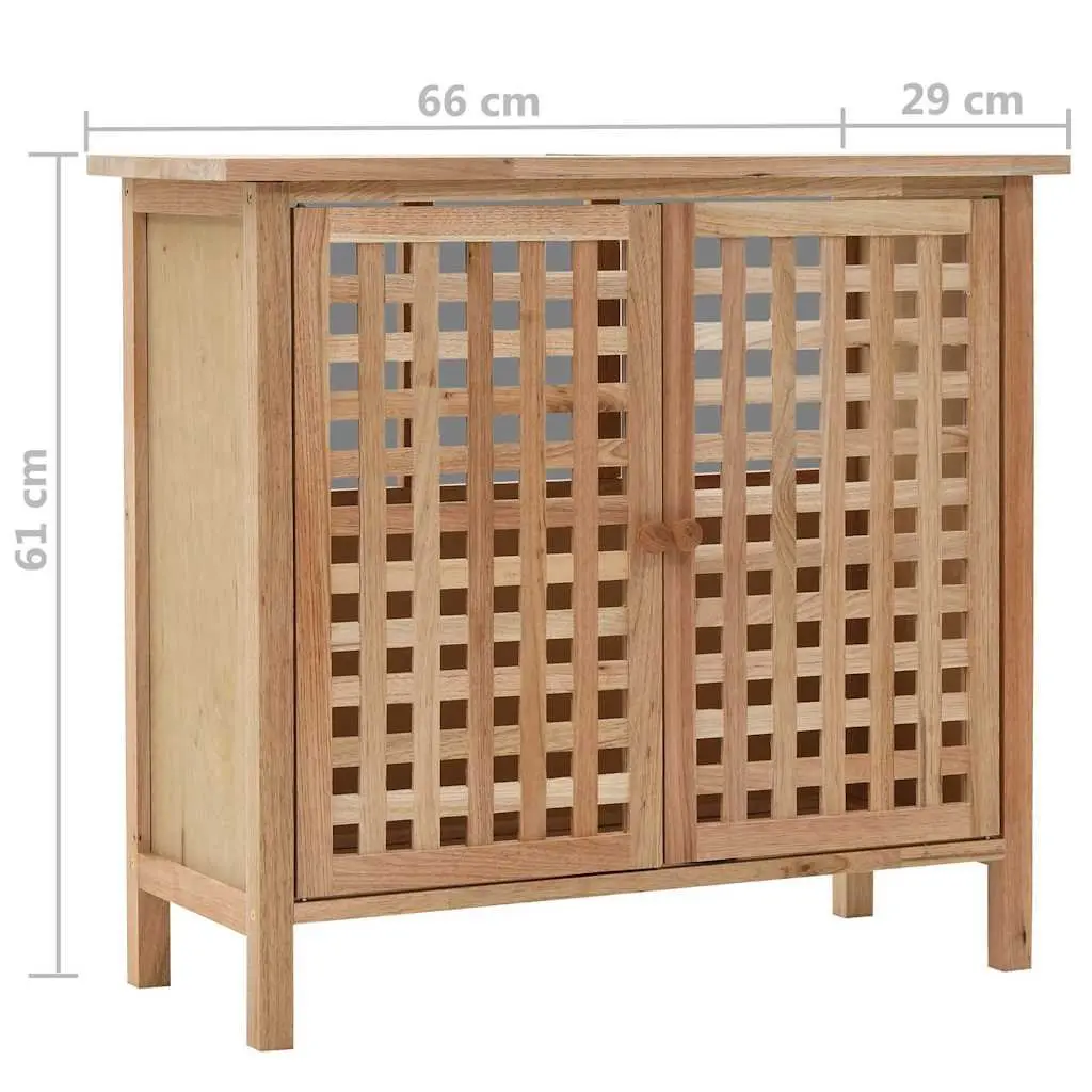 Bathroom Vanity Unit Sink Cabinet Storage 66cm 29cm 61cm Beige Solid Wood Two Door