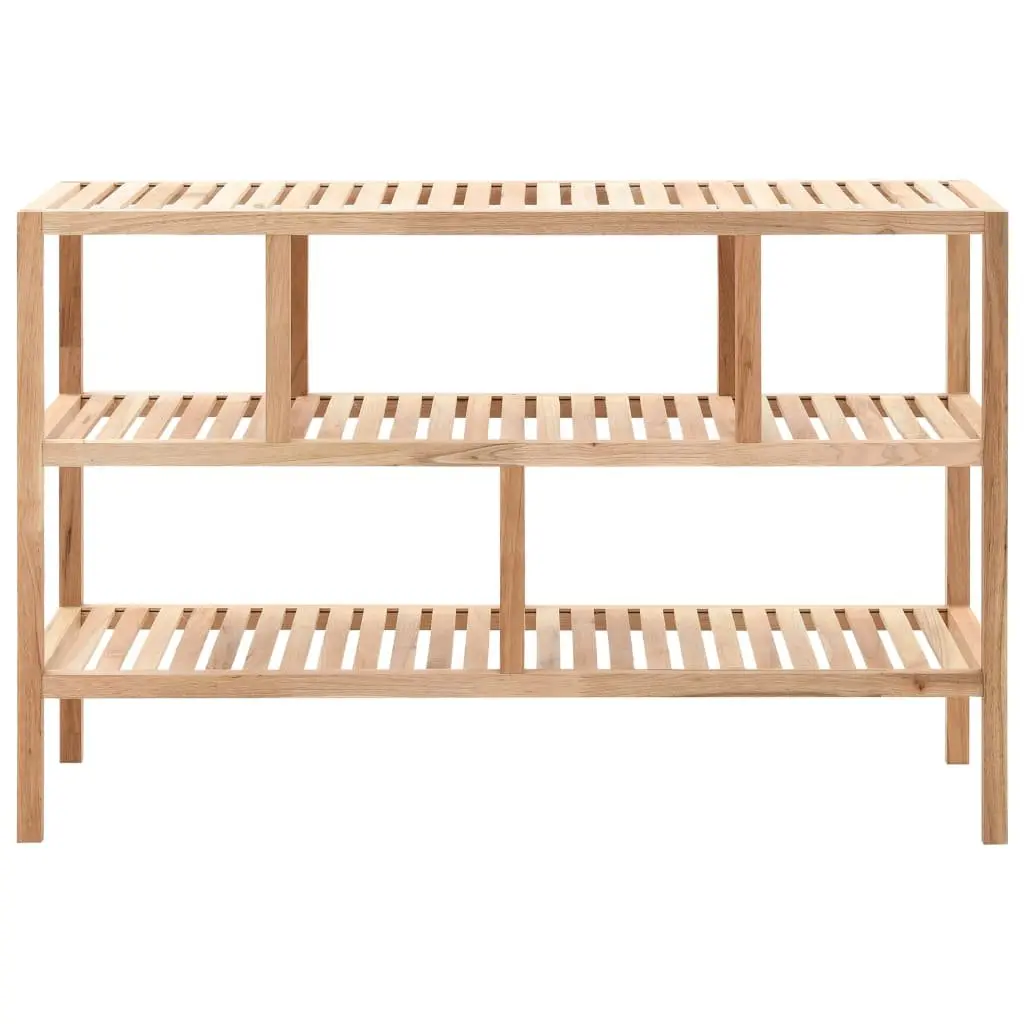 Bathroom Shelf 3-Tier Storage Rack 100x40x65cm Beige Slatted Wooden Shelving Unit