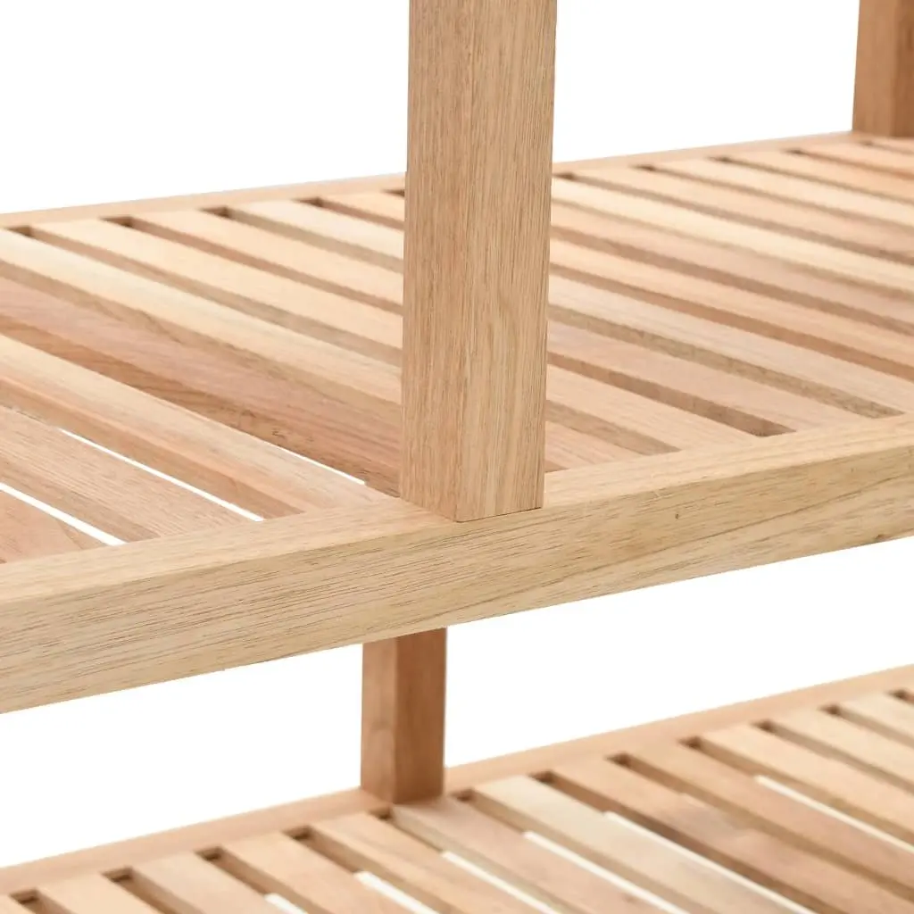 Bathroom Shelf 3-Tier Storage Rack 100x40x65cm Beige Slatted Wooden Shelving Unit