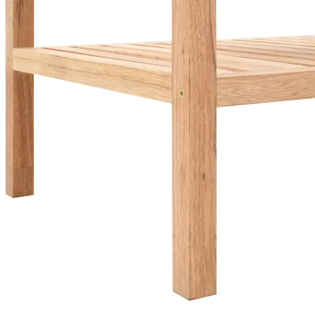 Bathroom Shelf 3-Tier Storage Rack 100x40x65cm Beige Slatted Wooden Shelving Unit