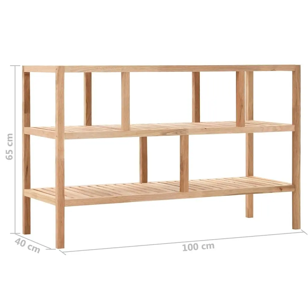 Bathroom Shelf 3-Tier Storage Rack 100x40x65cm Beige Slatted Wooden Shelving Unit
