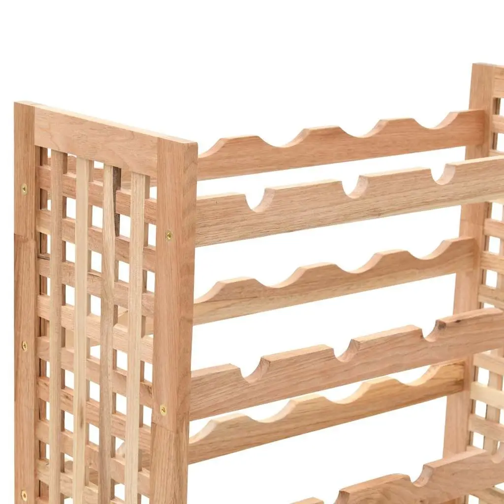 Wine Rack Solid Wood Storage Cabinet 5-Tier Beige 25 Bottles