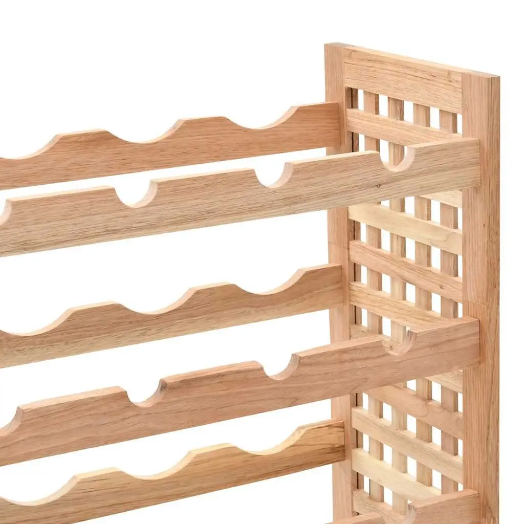 Wine Rack Solid Wood Storage Cabinet 5-Tier Beige 25 Bottles