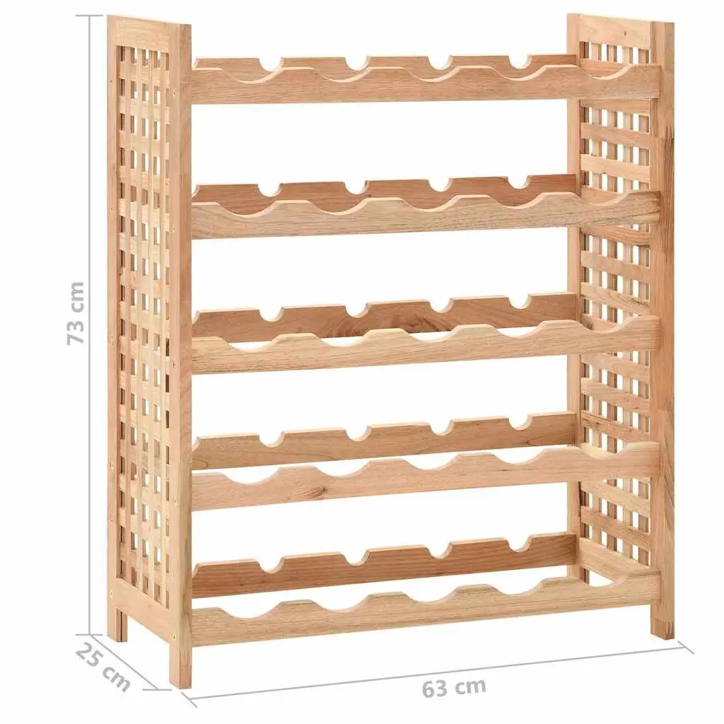 Wine Rack Solid Wood Storage Cabinet 5-Tier Beige 25 Bottles
