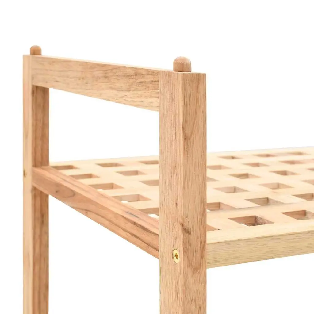 Shoe Rack Storage Organiser 4 Shelves Walnut Wood Beige