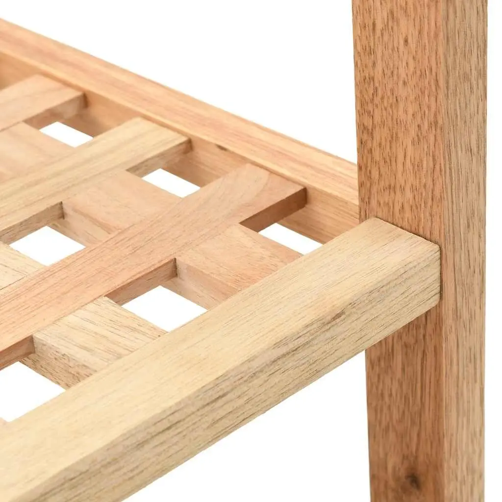 Shoe Rack Storage Organiser 4 Shelves Walnut Wood Beige