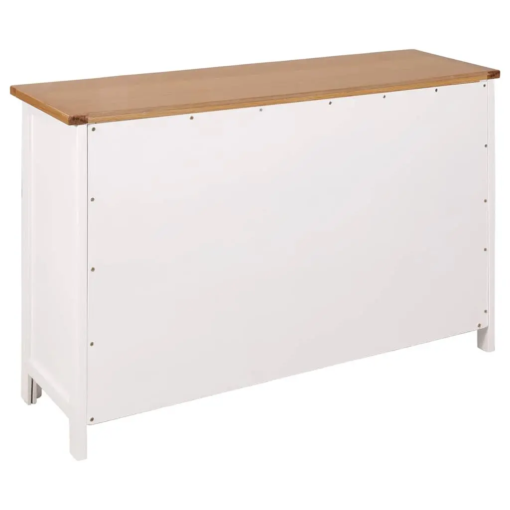 Sideboard Rustic Storage Cabinet 110x33.5x70 cm Brown Solid Oak Wood