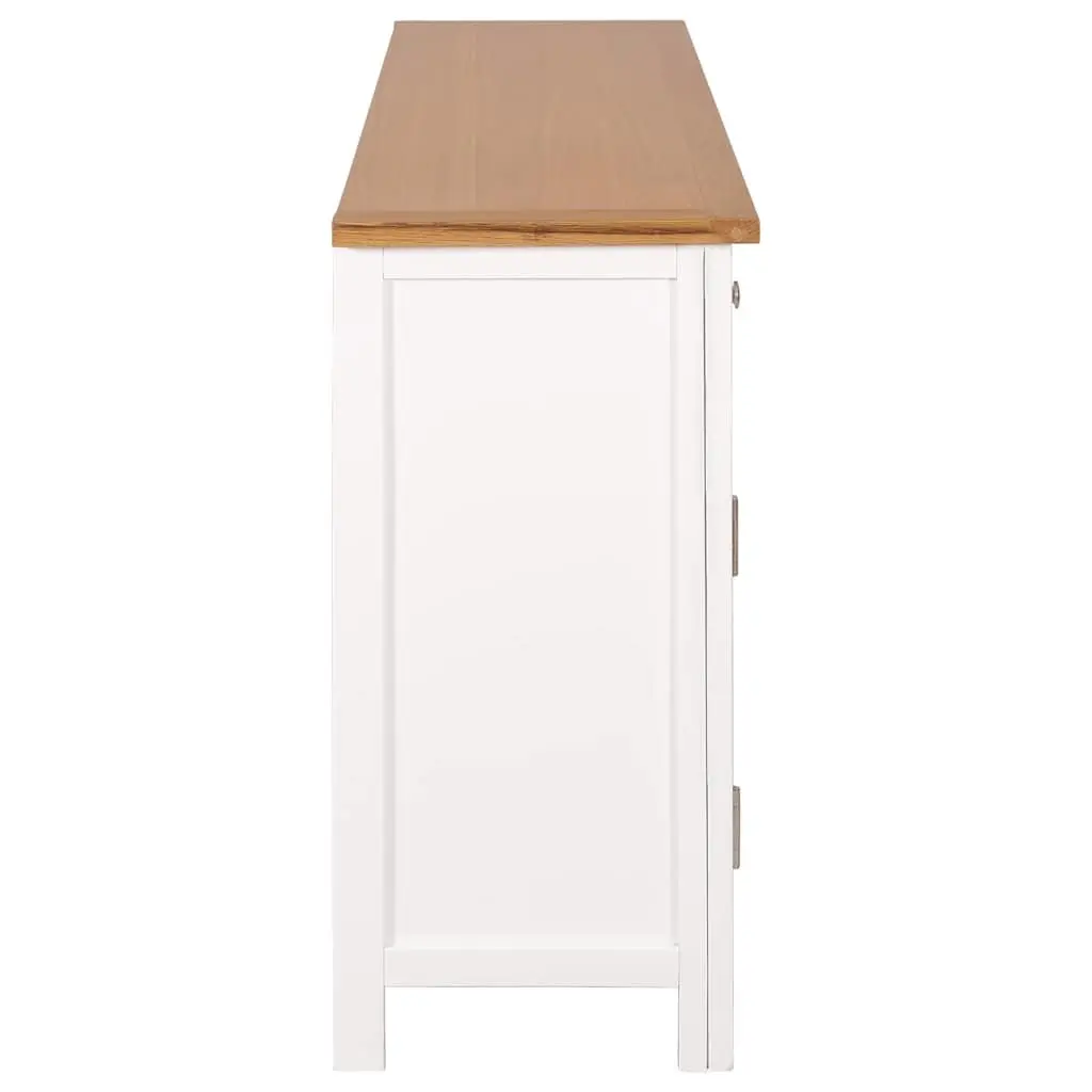 Sideboard Rustic Storage Cabinet 110x33.5x70 cm Brown Solid Oak Wood