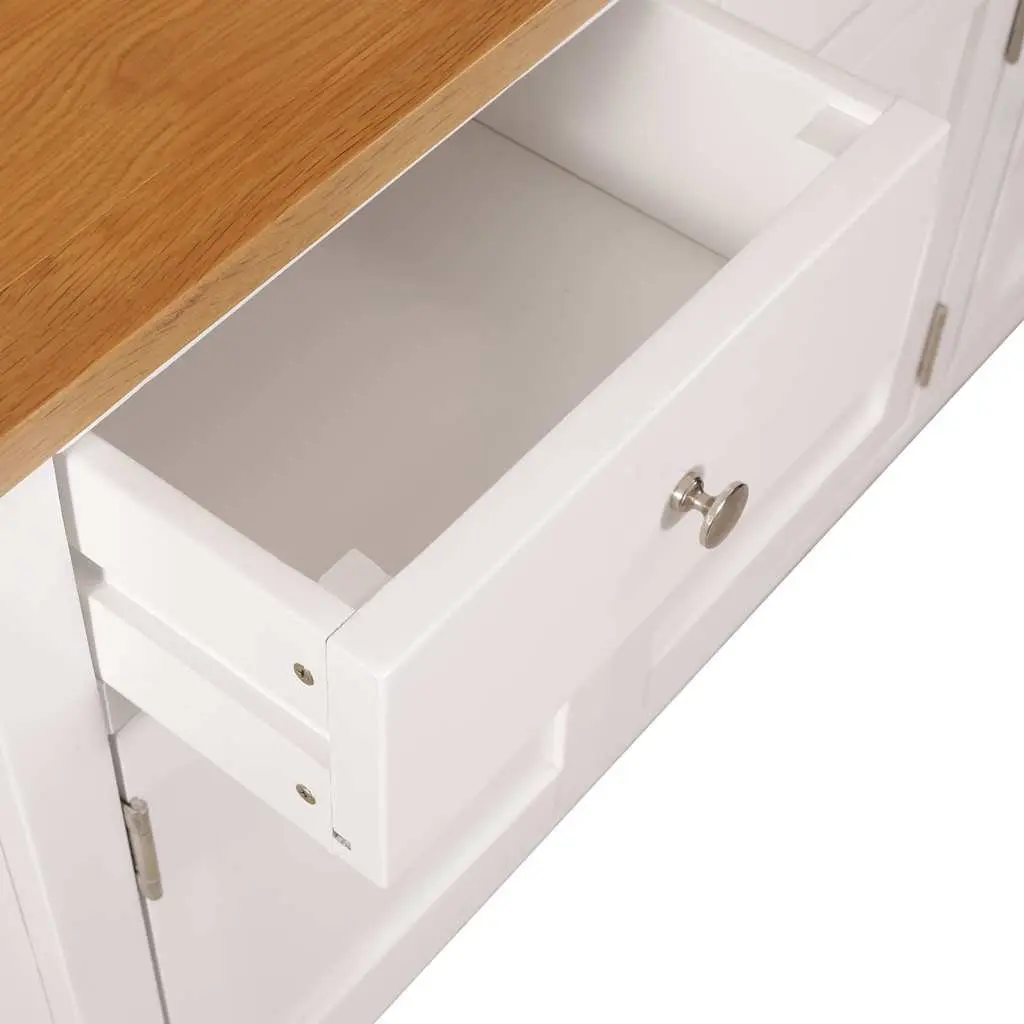 Sideboard Rustic Storage Cabinet 110x33.5x70 cm Brown Solid Oak Wood