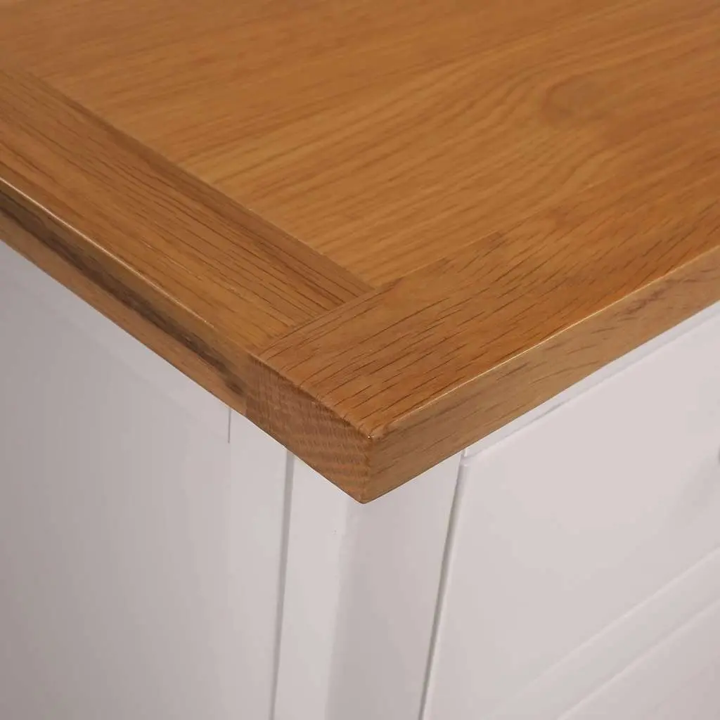 Sideboard Rustic Storage Cabinet 110x33.5x70 cm Brown Solid Oak Wood