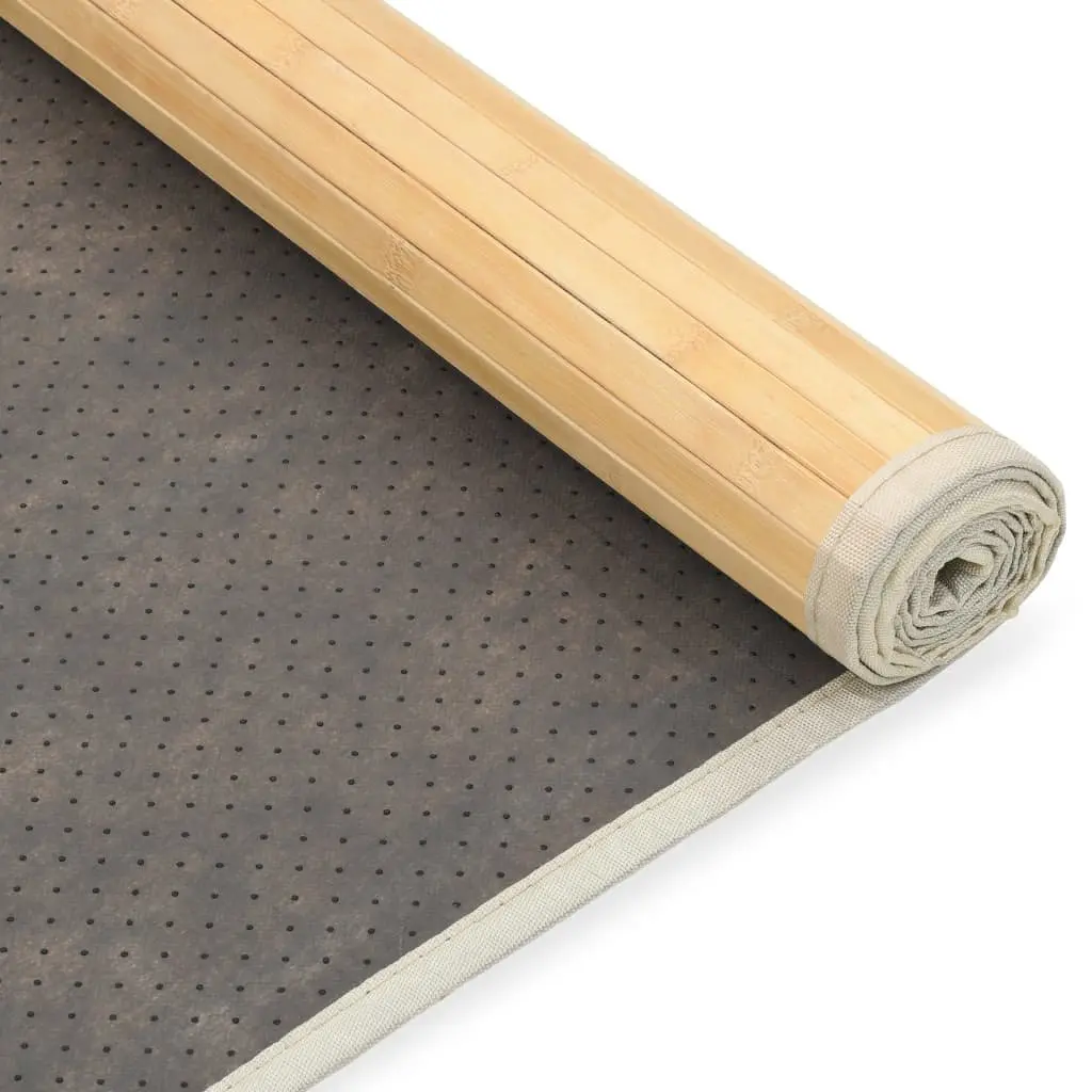 Bamboo Rug 80x200 cm Natural Beige Non-Slip Backing Floor Mat Indoor Decor