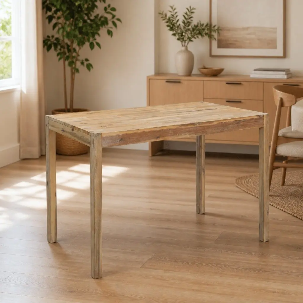 Dining Table 120x70x75cm Brown Solid Acacia Wood Kitchen Room Furniture