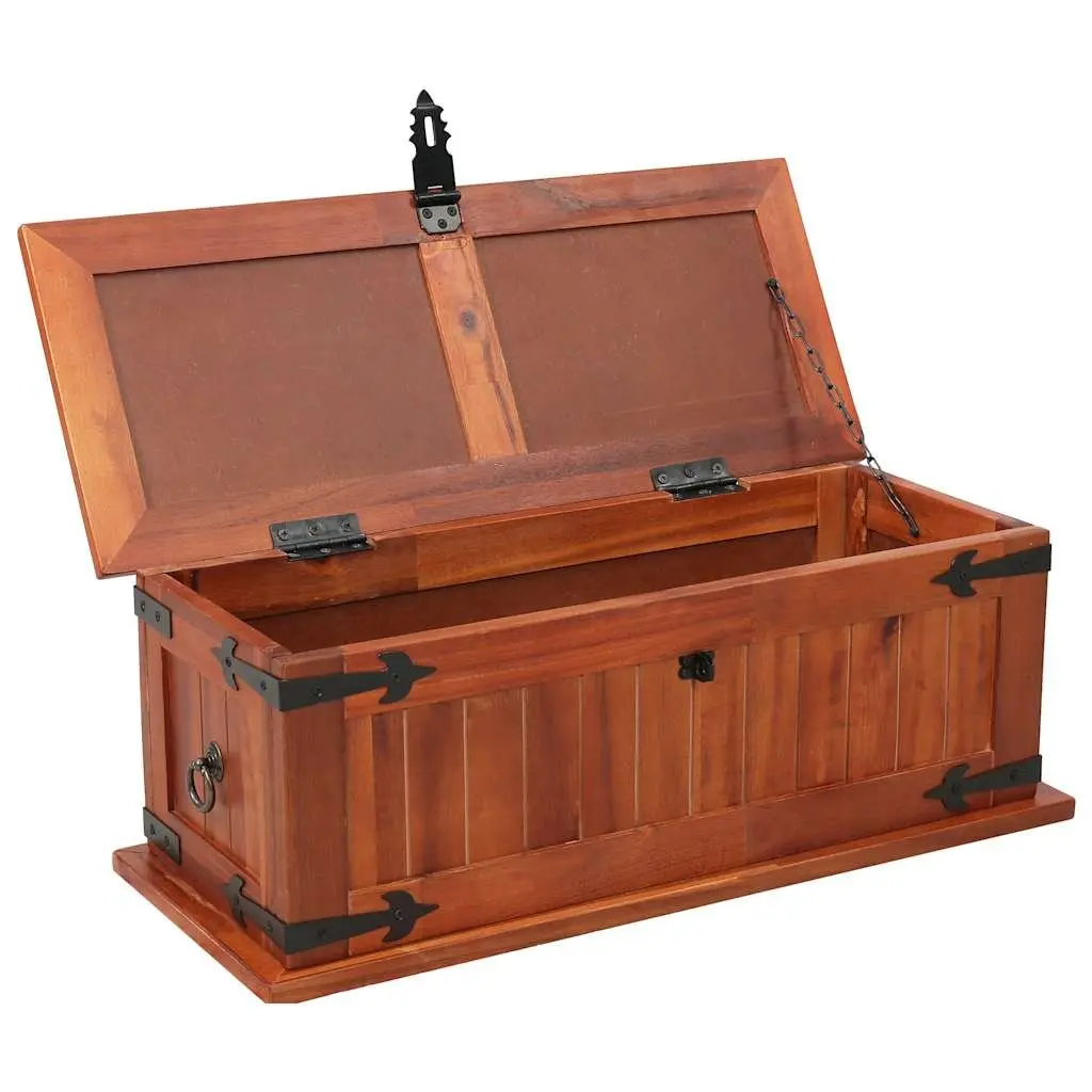 Storage Chest Handmade Solid Acacia Wood Brown 60x25x22cm Bedroom Living Room