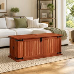 Storage Chest Solid Acacia Wood Brown 79x34x32cm Bedroom Living Room Furniture