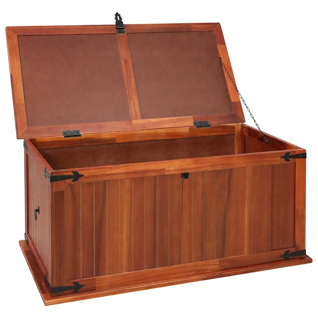 Storage Chest Solid Acacia Wood Brown 79x34x32cm Living Room Bedroom Furniture