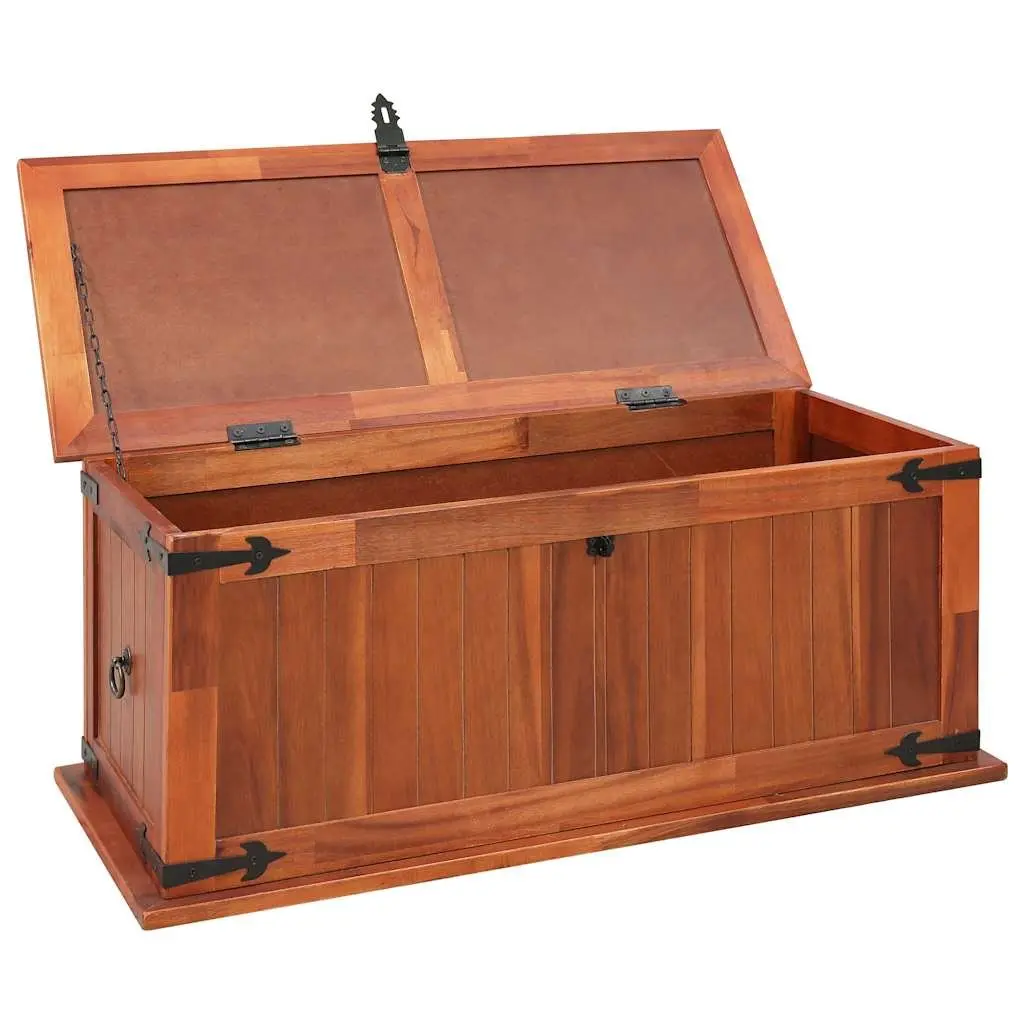 Storage Chest Solid Acacia Wood Brown Bedroom Living Room 90L x 45W x 40H cm