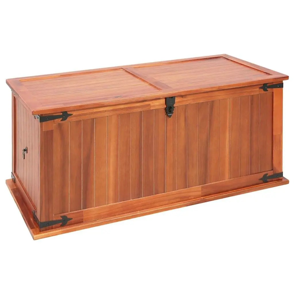 Wooden Storage Chests 3 Piece Handmade Solid Acacia Brown Multifunctional Box with Front Latch and Side Handles
