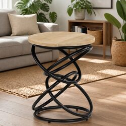 Brown Accent End Table - Solid Mango Wood Build