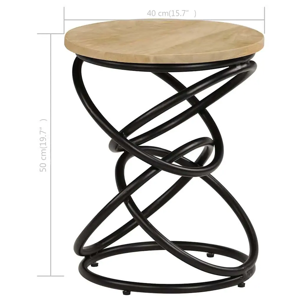 End Table Solid Mango Wood Brown Accent Side Table 40x50cm