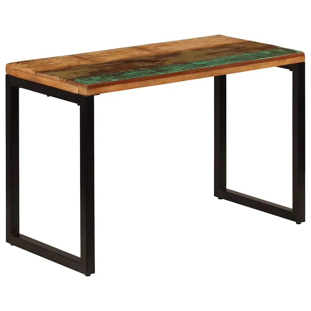 Dining Table 115x55x76 cm Solid Reclaimed Wood Steel Frame Kitchen Room