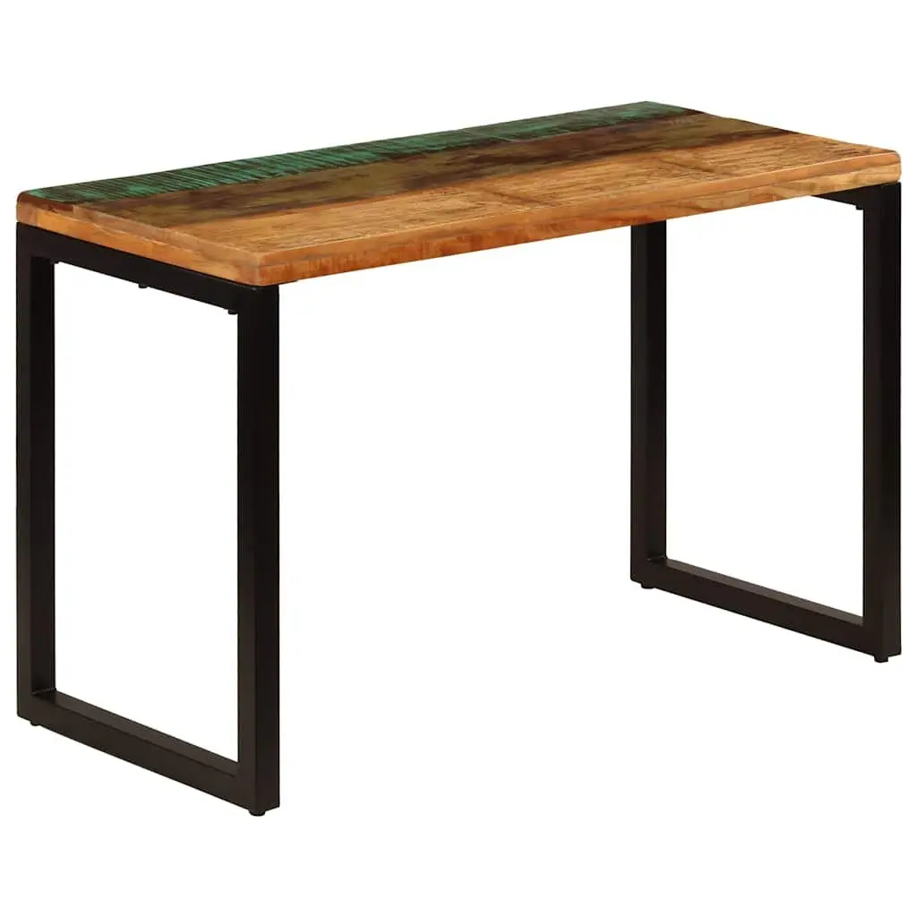 Dining Table 115x55x76 cm Solid Reclaimed Wood Steel Frame Kitchen Room