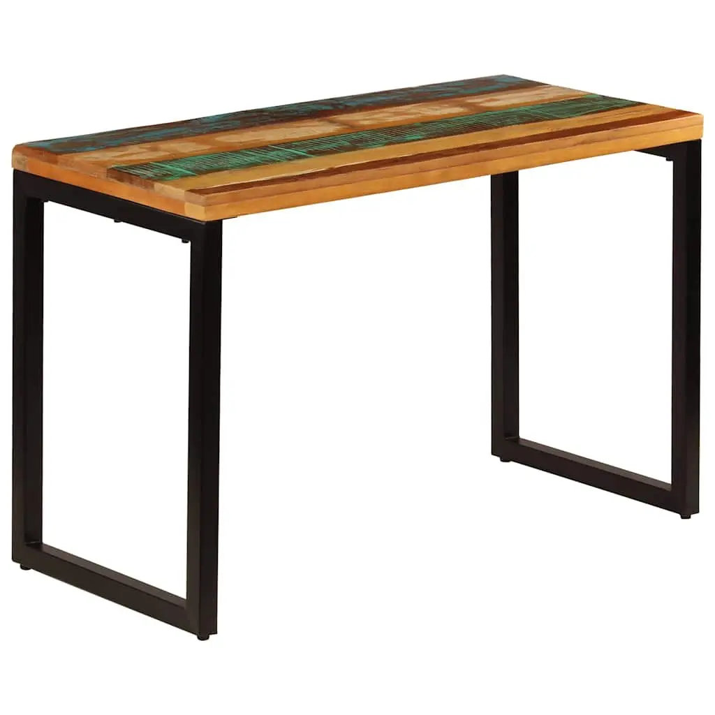 Dining Table 115x55x76 cm Solid Reclaimed Wood Steel Frame Kitchen Room