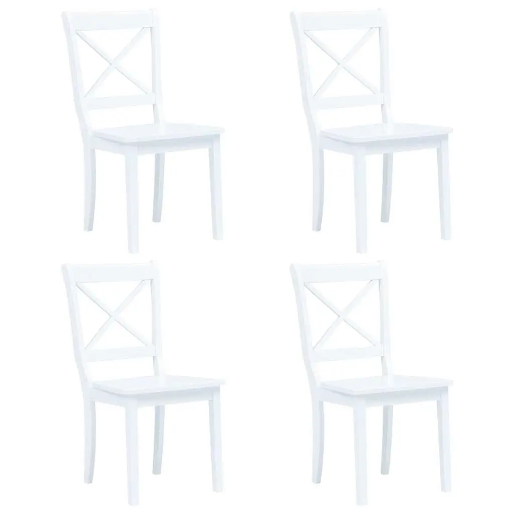 Dining Chairs Set of 4 White Kitchen Seating Ergonomic Design Wooden Furniture