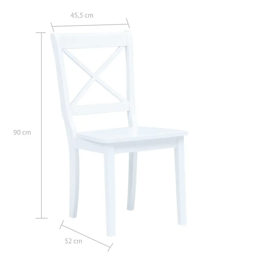 Dining Chairs Set of 4 White Kitchen Seating Ergonomic Design Wooden Furniture
