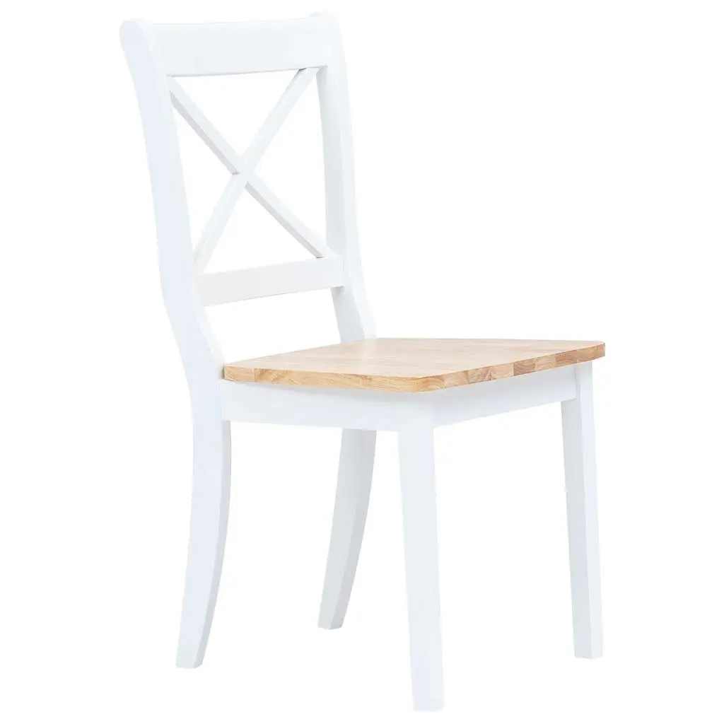 Dining Chairs Set 4 Pieces Ergonomic White Wooden Frame Kitchen Dining Room Furniture