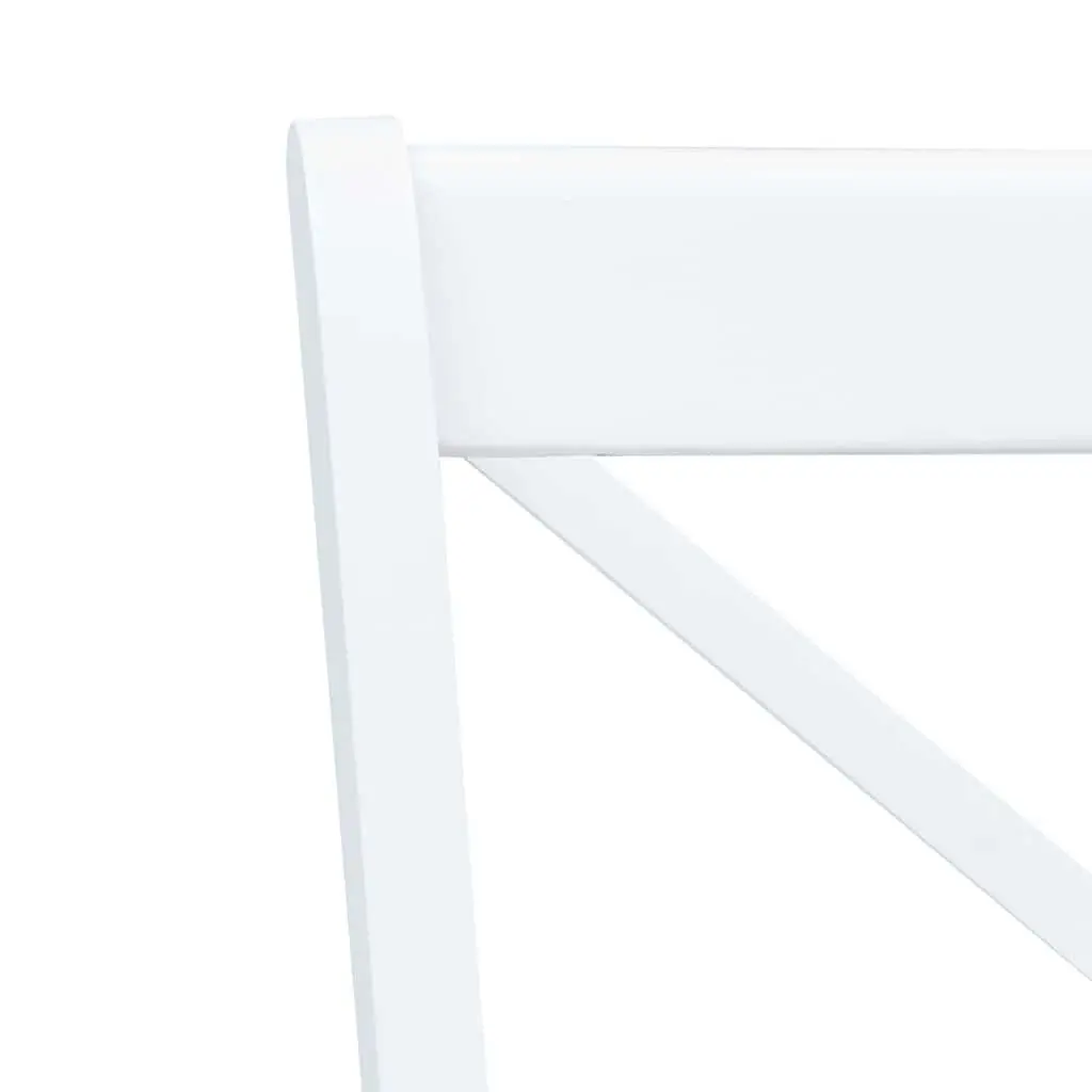 Dining Chairs Set 4 Pieces Ergonomic White Wooden Frame Kitchen Dining Room Furniture