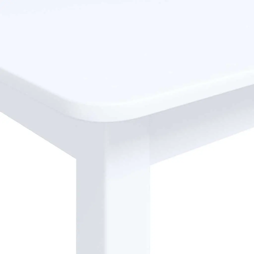 Dining Table White 114x71x75 cm Solid Rubber Wood Kitchen Furniture Easy