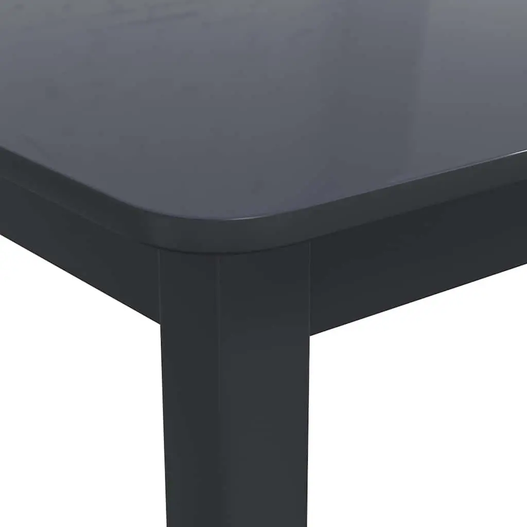 Dining Table Black Kitchen Furniture Solid Rubber Wood 114x71x75 cm