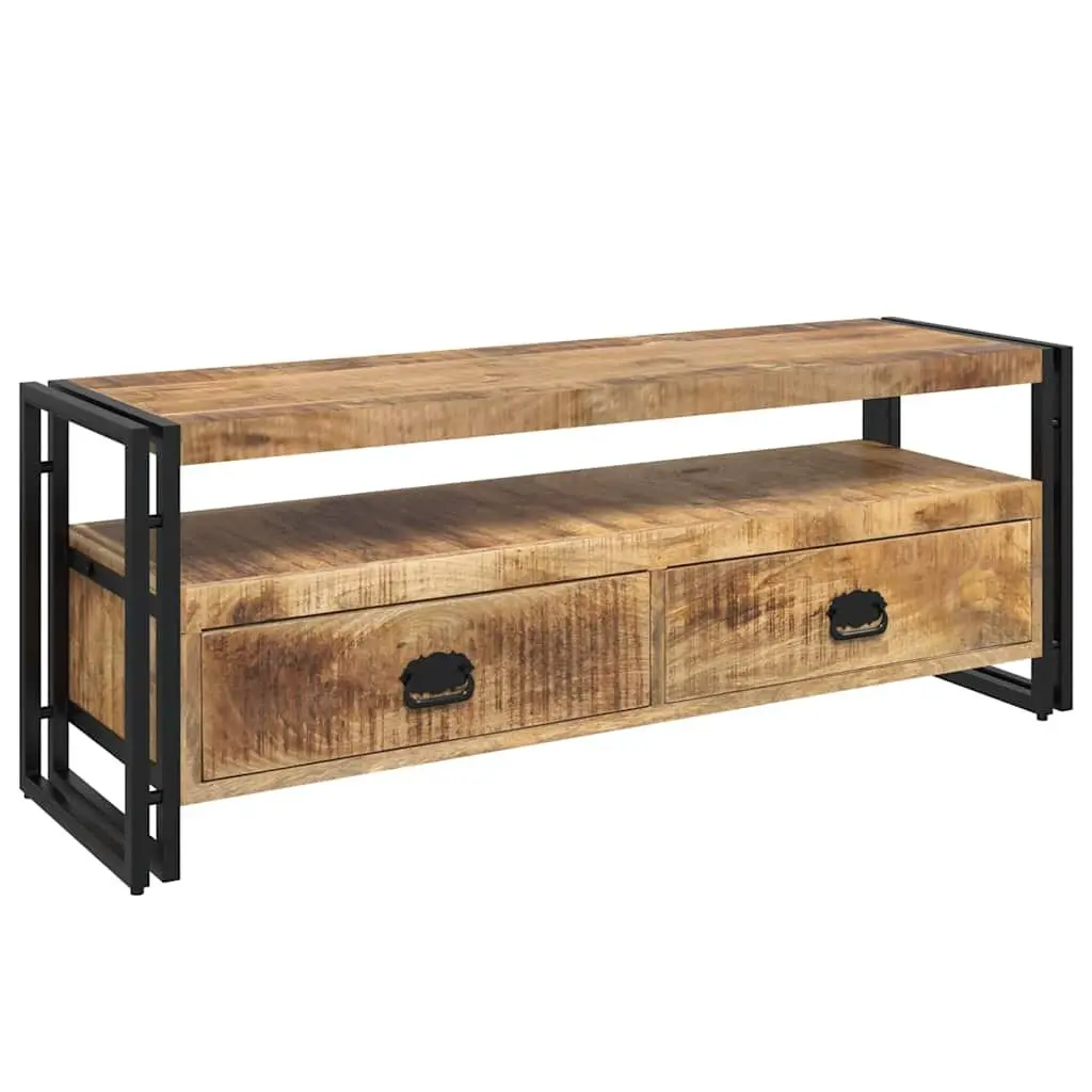 TV Cabinet 120x35x45 cm Solid Mango Wood Brown Vintage Style Storage Unit