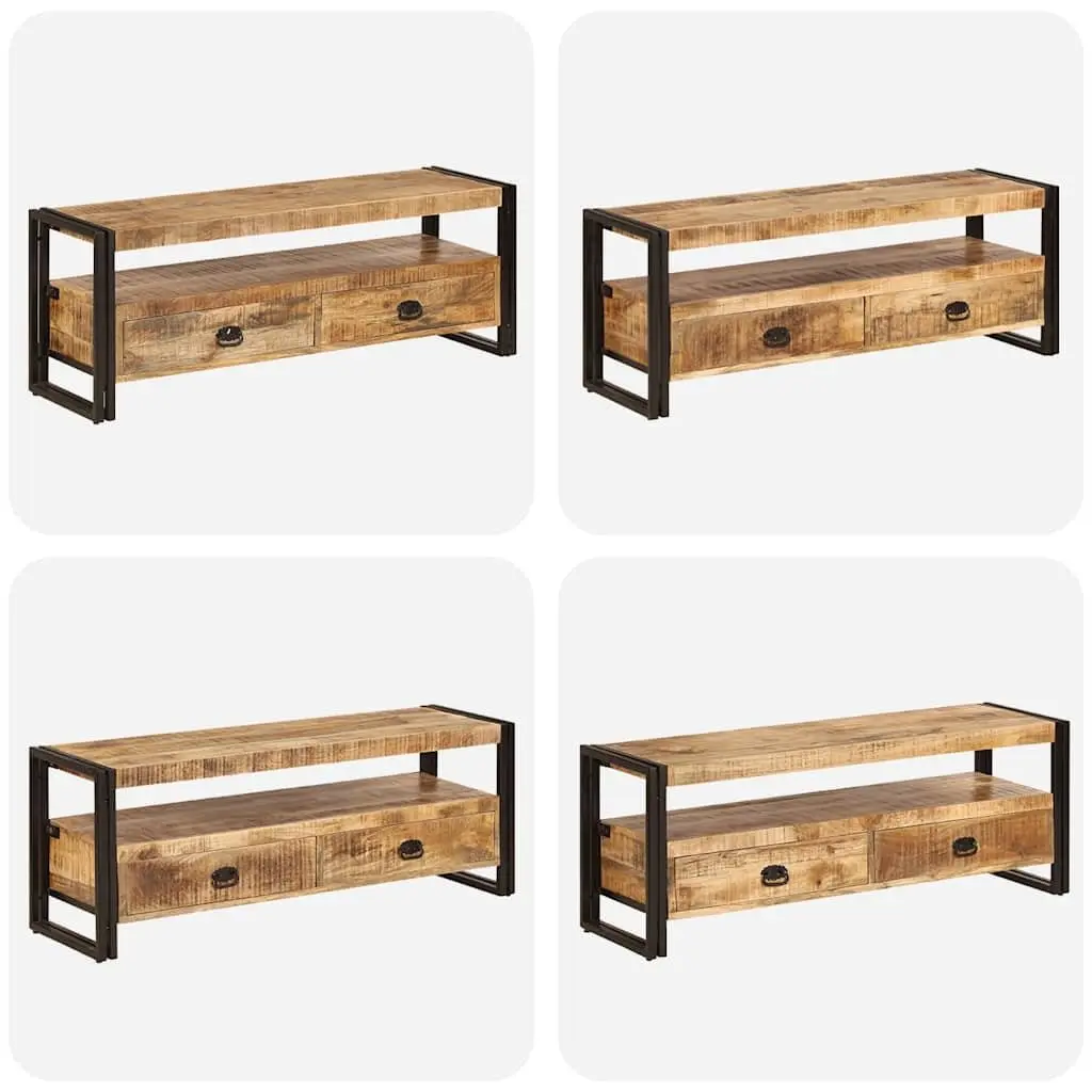 TV Cabinet 120x35x45 cm Solid Mango Wood Brown Vintage Style Storage Unit