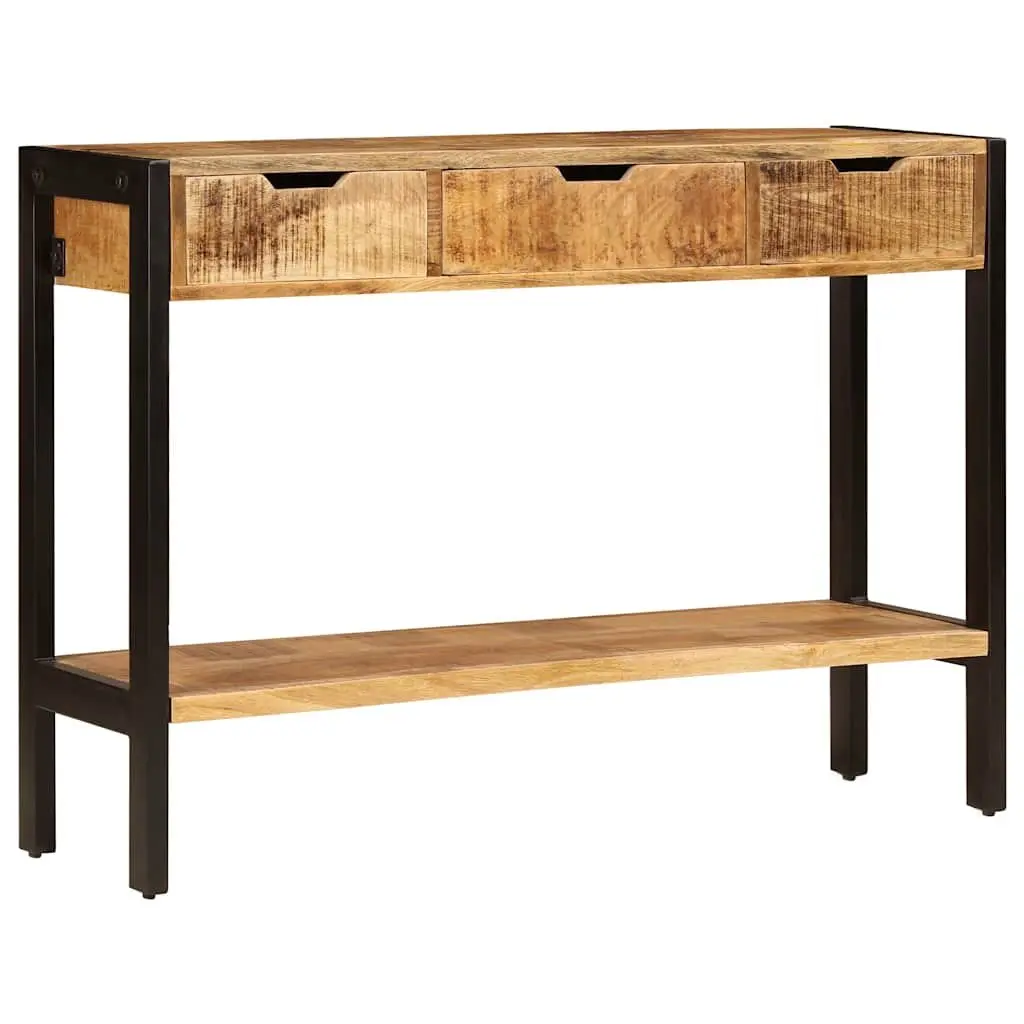 Sideboard Storage Cabinet 110x35x75 cm Mango Wood with 3 Drawers and Shelf Brown