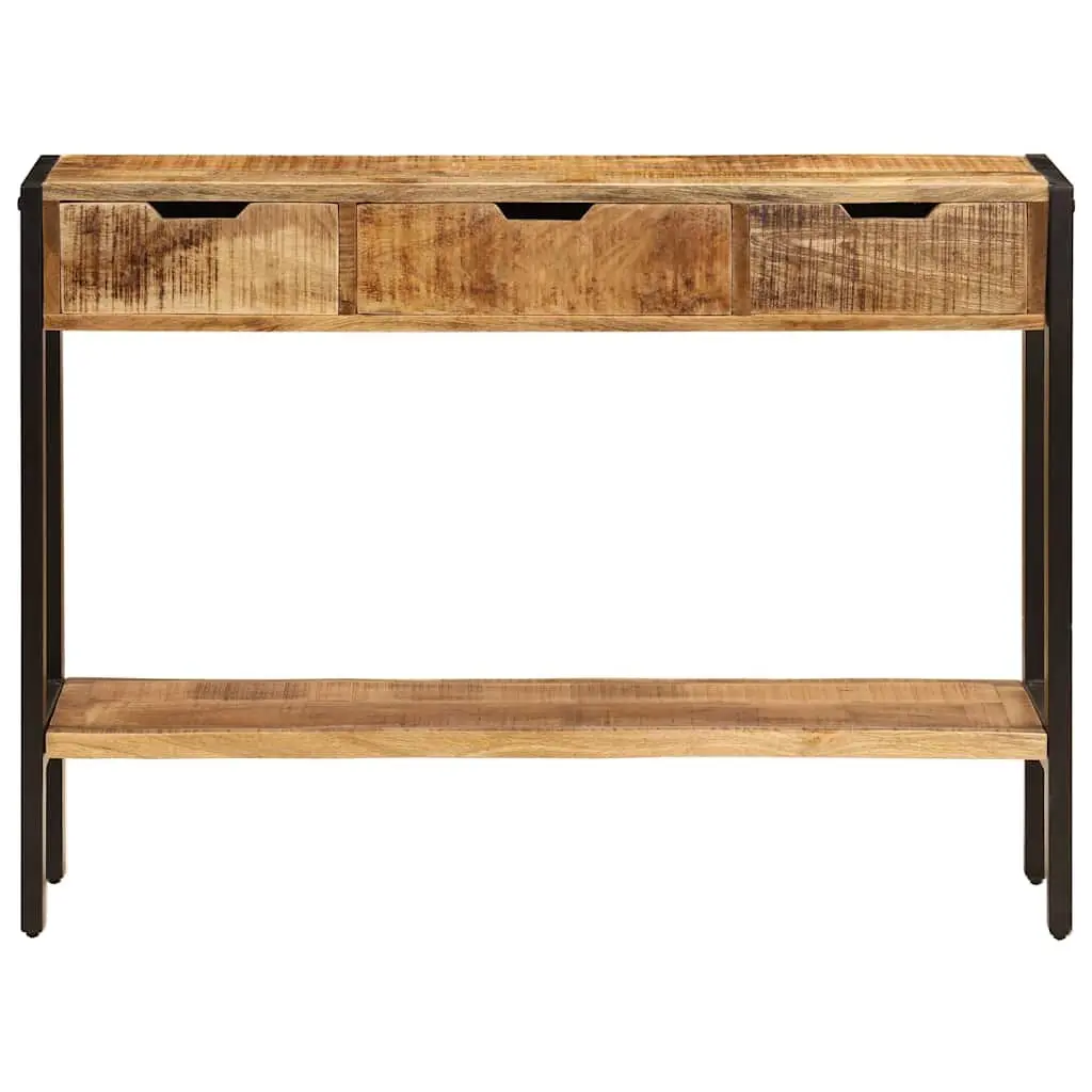 Sideboard Storage Cabinet 110x35x75 cm Mango Wood with 3 Drawers and Shelf Brown