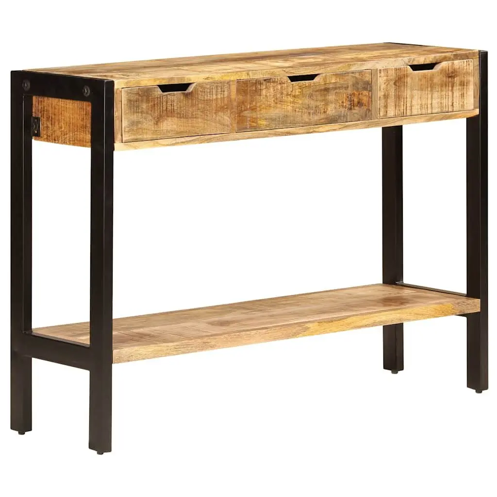 Sideboard Storage Cabinet 110x35x75 cm Mango Wood with 3 Drawers and Shelf Brown