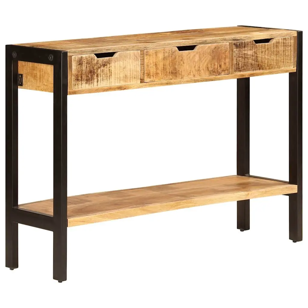 Sideboard Storage Cabinet 110x35x75 cm Mango Wood with 3 Drawers and Shelf Brown