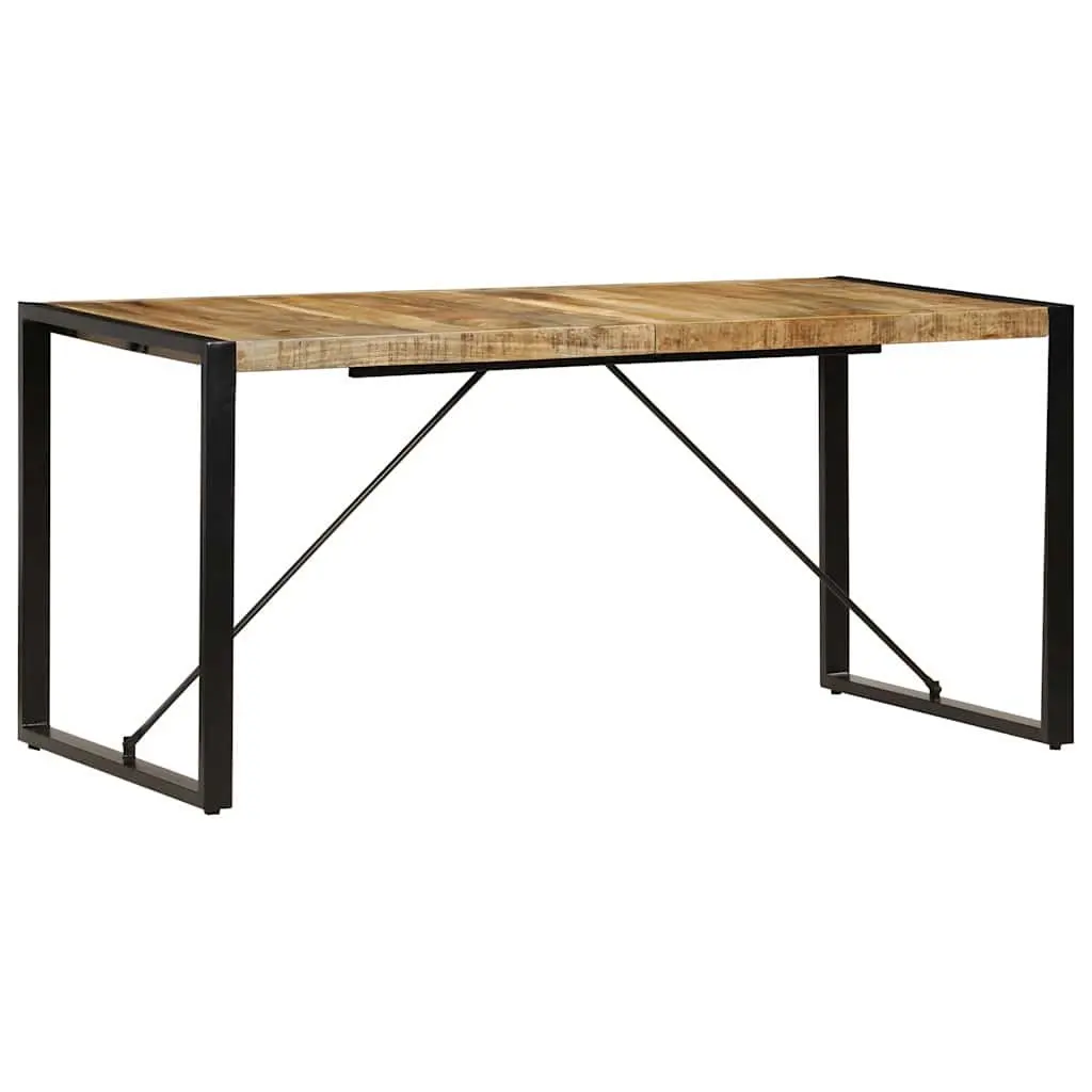 Dining Table Industrial Kitchen 160x80x75cm Solid Mango Wood Brown