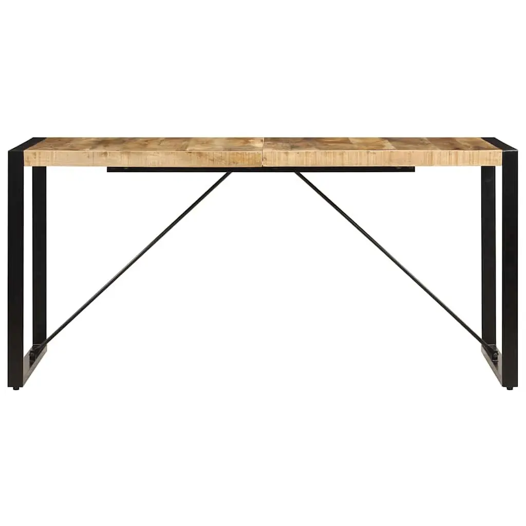Dining Table Industrial Kitchen 160x80x75cm Solid Mango Wood Brown