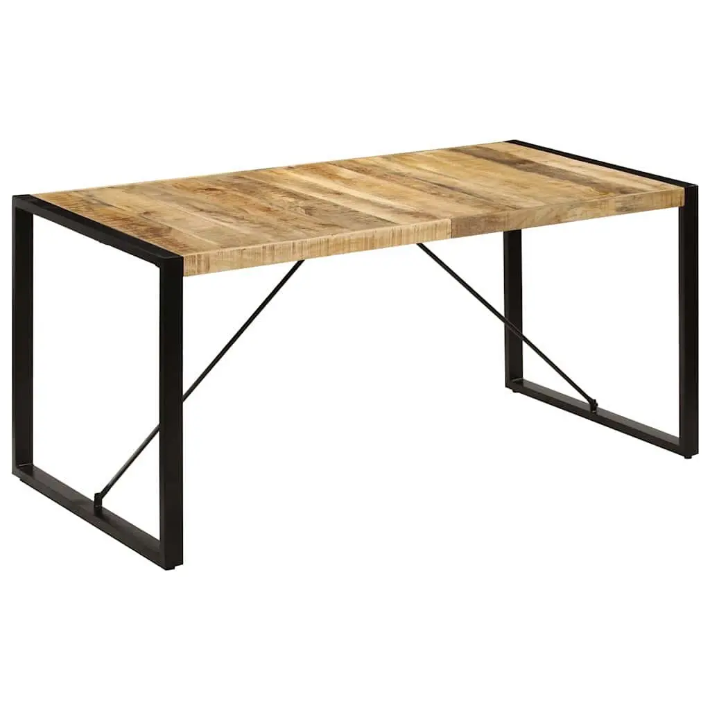 Dining Table Industrial Kitchen 160x80x75cm Solid Mango Wood Brown