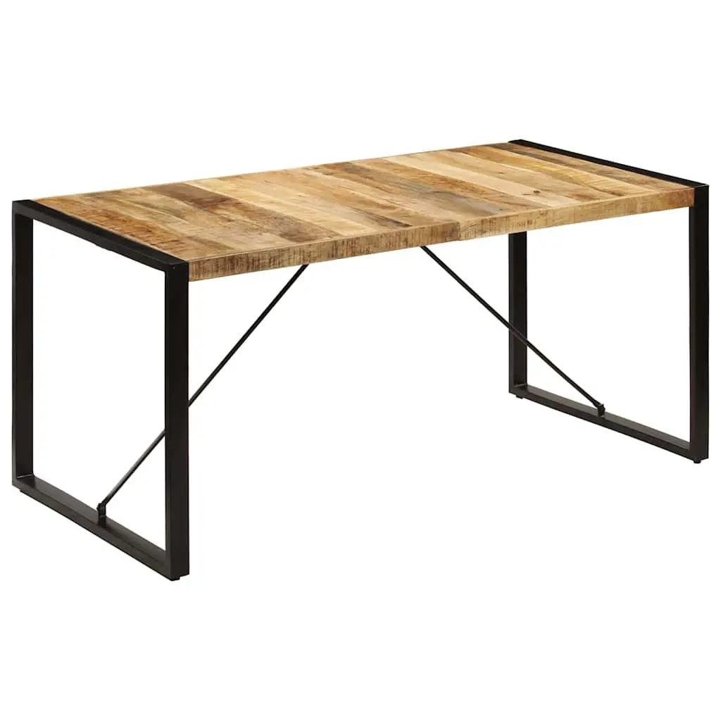 Dining Table Industrial Kitchen 160x80x75cm Solid Mango Wood Brown