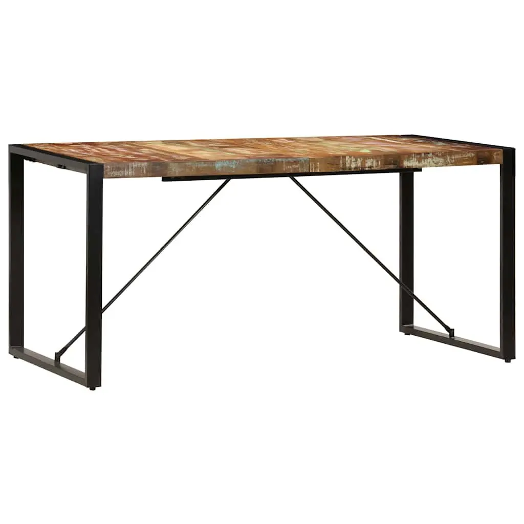 Dining Table 160x80x75 cm Solid Reclaimed Wood Kitchen Furniture Rustic Style