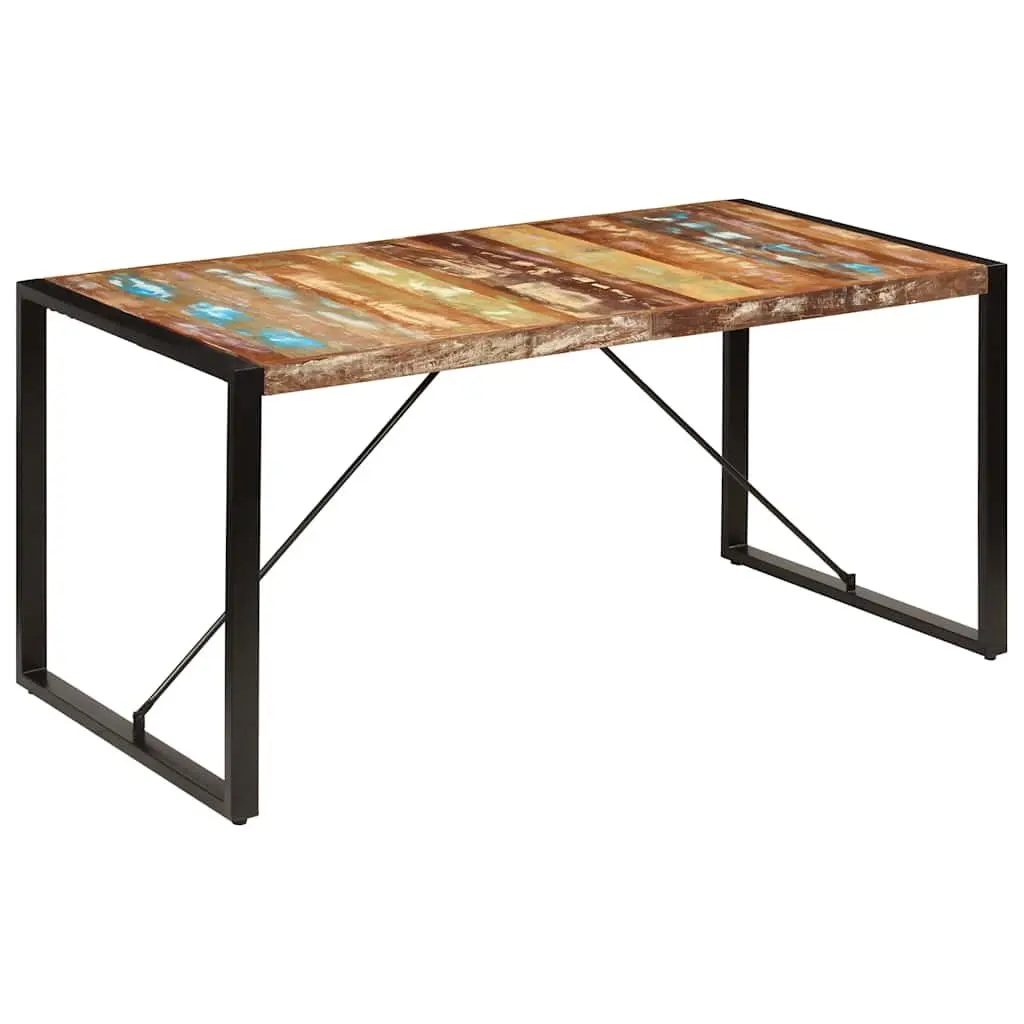 Dining Table 160x80x75 cm Solid Reclaimed Wood Kitchen Furniture Rustic Style