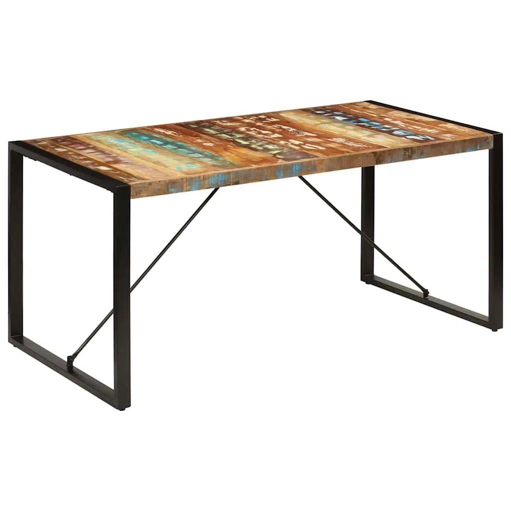 Dining Table 160x80x75 cm Solid Reclaimed Wood Kitchen Furniture Rustic Style