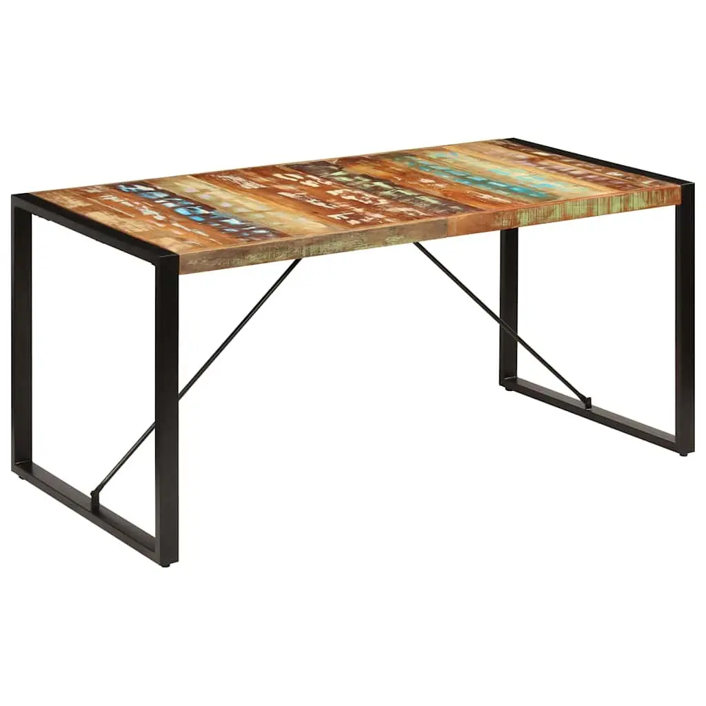 Dining Table 160x80x75 cm Solid Reclaimed Wood Kitchen Furniture Rustic Style