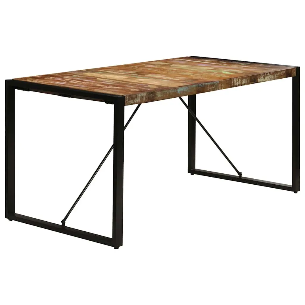 Dining Table 160x80x75 cm Solid Reclaimed Wood Kitchen Furniture Rustic Style