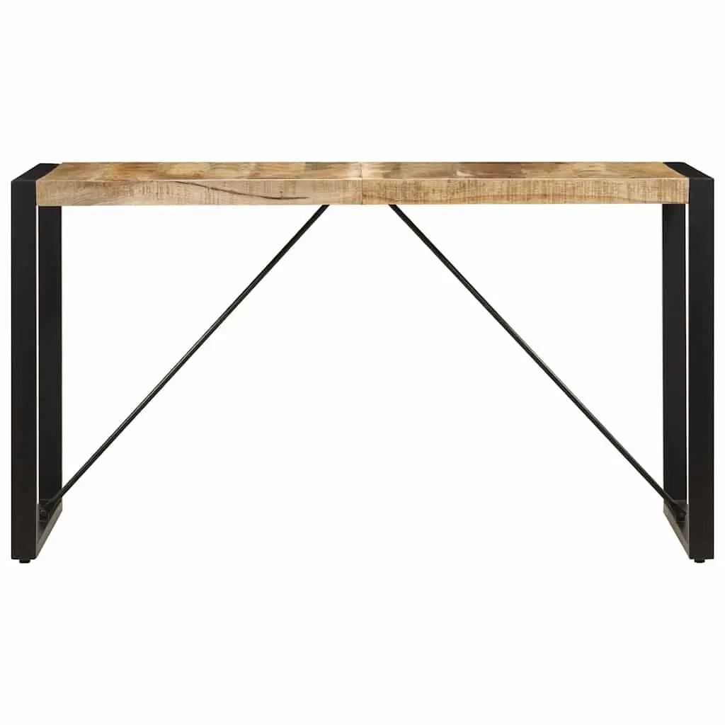 Dining Table Industrial Kitchen 140x70x75cm Solid Mango Wood Brown