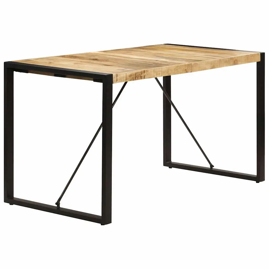 Dining Table Industrial Kitchen 140x70x75cm Solid Mango Wood Brown