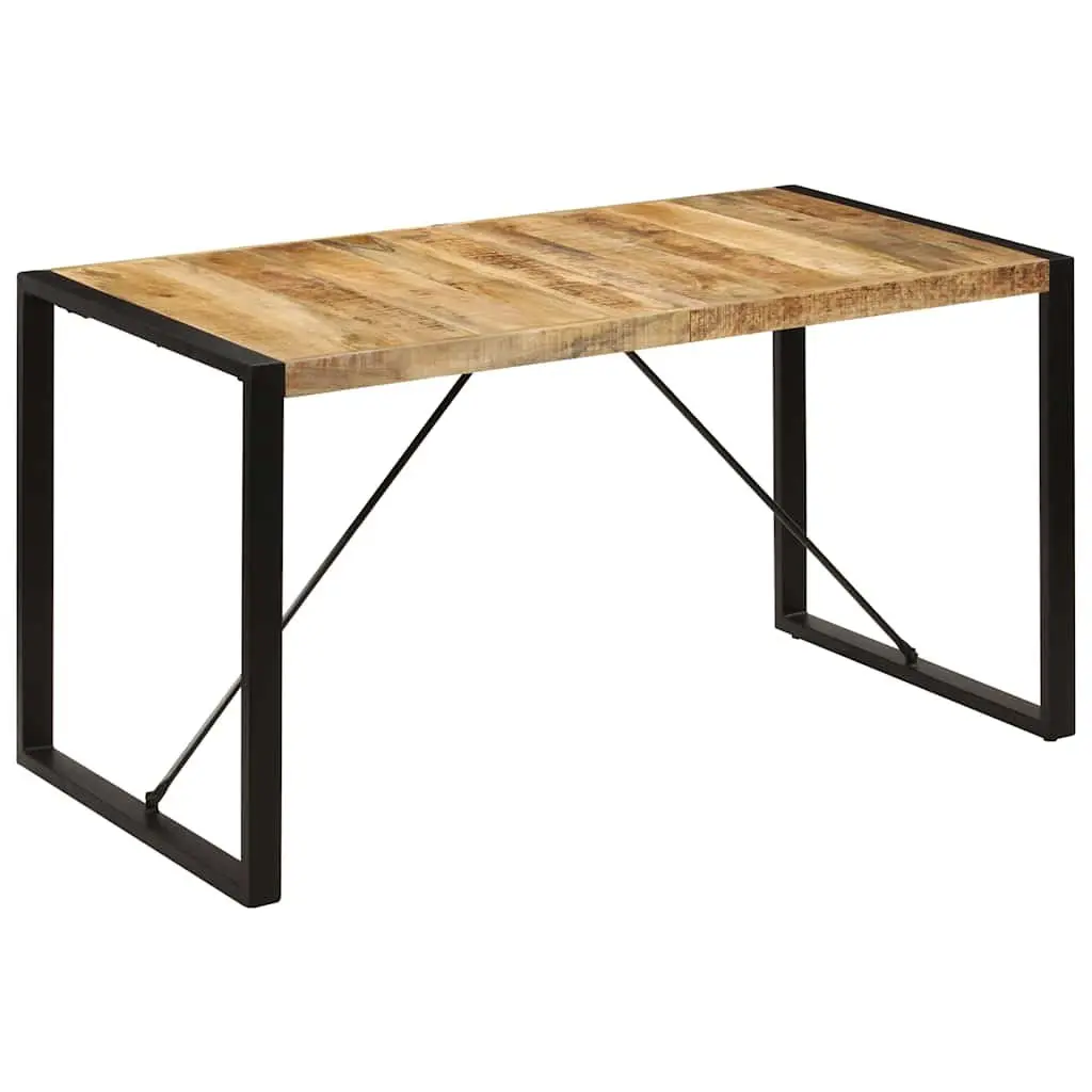 Dining Table Industrial Kitchen 140x70x75cm Solid Mango Wood Brown